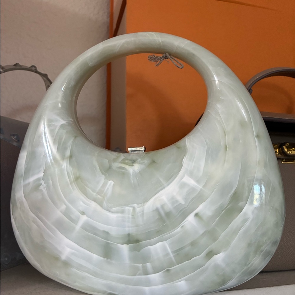 Chunky Marbled Resin Statement bag in Pale Green